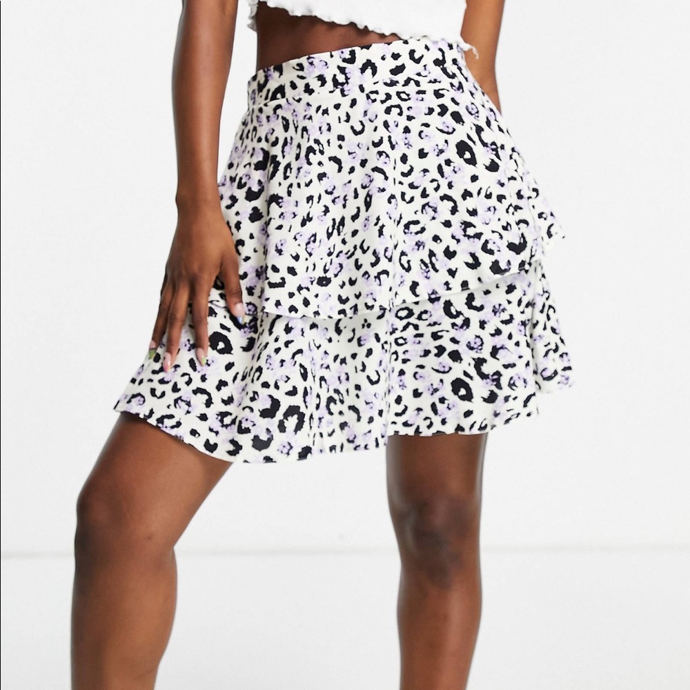 Leopard & Floral Print Skirt